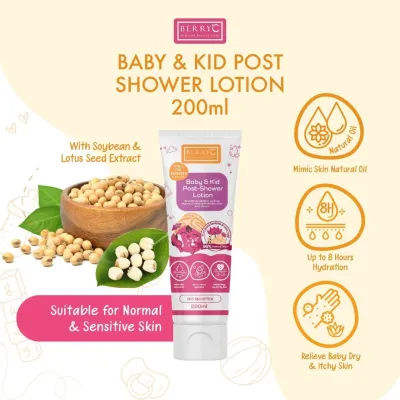 BerryC Baby & Kids Post-Shower Lotion (200ml) Lotion Newborn Losyen Baby & Kid Sensitive Eczema Skin