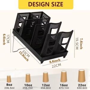 Coffee Cup Holder For Countertop-Disposable Cup Holder&Foldable Stand Paper Cup Dispenser Organizer