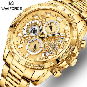 NAVIFORCE Mens Watches Top Brand Classic Business Quartz 30M Waterproof Clock Luminous Chronograph Date Stainless Steel Men Watch