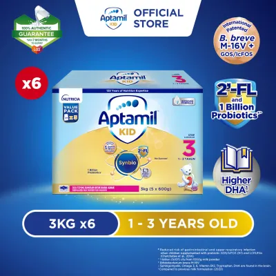 Aptamil KID Step 3 Growing Up Formula 1 - 3 years 3kg x 6 (Susu Milk Powder 奶粉)