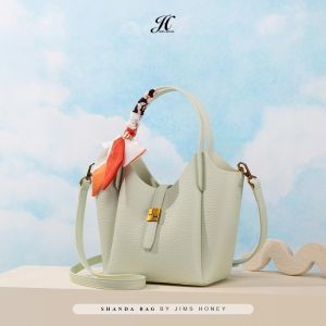 Jims Honey Shanda Tas Tangan Selempang Bahu Bucket  Wanita Polos Elegan Simple Free Pouch