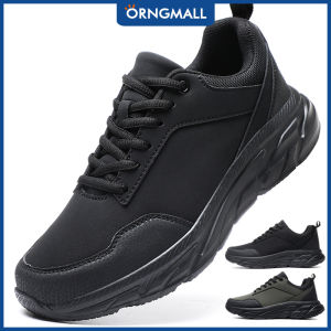 ORNGMALL High Quality Sport Shoes for Men Sneakers Casual Shoes Lace-Up Black Fashion Gym Casual Light Walking Running Shoes Suitable for Daily Life and Sports Men Sneakers Plus Size 39-48