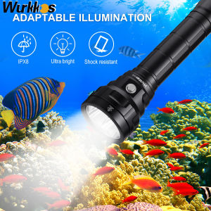 Wurkkos DL40 Diving Flashlight Bright 5000K 5000lm Dive light with 4pcs LH351D 90CRI 26650 IPX8 Waterproof Underwater Torch Light Outdoor Diving