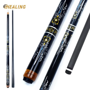 OKHEALING New Style CUE Carbon Fiber Pool Cue Black Technology Low Deflection Billiard 12.4mm Tip147cm19-20OZ Billiard Pool Stick 2024 Play/Break/Snooker Cue