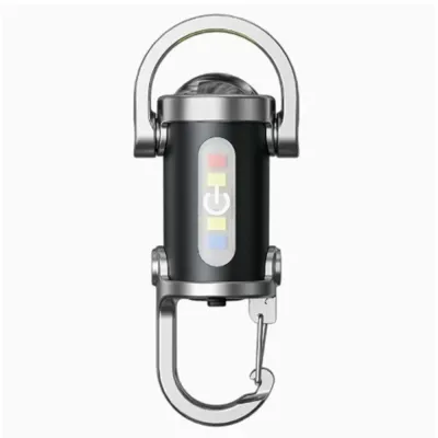 DAOQIWANGLUO USB Rechargeable Keychain Flashlights Ultra Bright Mini Camping Lantern with RedBlue Light Portable LED Torch Outdoor