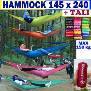 Hammock ayunan + TALI gantung tidur camping tempat tidur gantung outdoor hamock kamping hamok