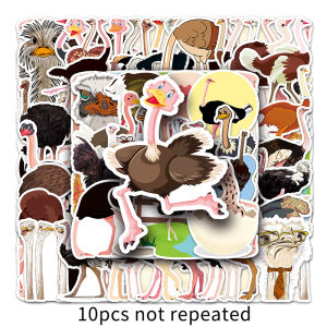 50PCS Animal Ostrich Sticker Cute Cartoon African Ostrich Graffiti Waterproof Sticker