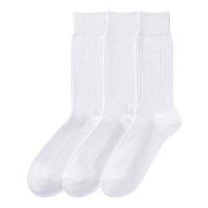 Tất vớ nam cổ cao gân dệt kim chất liệu cotton màu đen trắng made in Vietnam đi giày tây