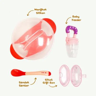 Paket Mpasi Bayi Peralatan Makan Bayi Alat Mpasi Bayi 6 Bulan Mangkok Set Dot Buah Slabber Celemek Sikat Gigi Sendok Bayi paket hemat