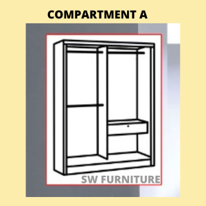 6feet Full Melamine Antijump Wardrobe (Full Mirror Door/Transparent Door/White Glass Door/Black Glass Door)