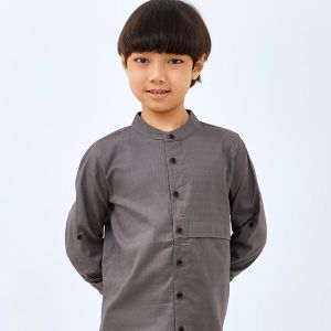 Carvil Baju Koko Anak ZIA - GREY