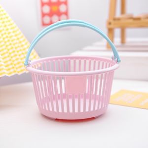 Blue/Pink Portable Storage Basket Pink Stationery Desktop Large Capacity Storage Basket Storage Boxes