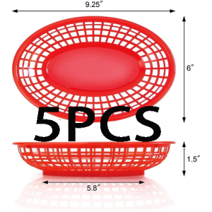 12*Food Serving Tray Basket Oval for Burger Unliwings Fries Nachos Rice Meal SMALL TRAY