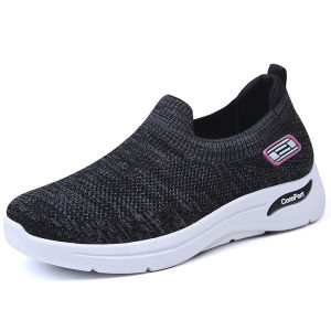 Free Shipping WomenS Summer New Style Canvas Shoes Knitted Sock Shoes Soft-Soled Odor-Resistant Casual Sneakers Sports Mesh Shoes And Comfortable Shoes For Moms