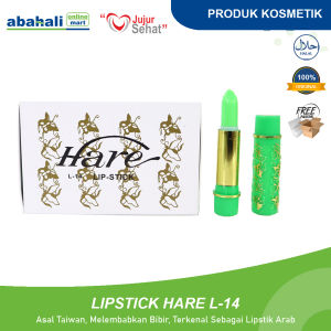 Lipstik Hare L-14 Herbal Arab Hare Asli Hijau Natural Melembabkan