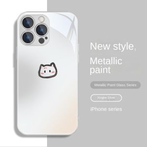 Đối với Vivo trường hợp V40 v40pro V30 v30pro V29 5g V27 5g v27e v25pro T1 5g V23 5g v23e 5g V21 5g v20pro S1 y36 Y27 5g Y16 4G Y21 y21s y21t y33s dòng mèo đơn giản Nắp lưng kính chống rơi và chống sốc