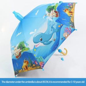 Cartoon Hero Fully Automatic Umbrella Long Handle with Waterproof Cover Sun Umbrella for Kids Boy