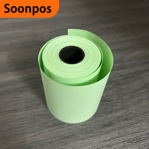 Soonpos 1 roll 57mm*50mm thermal POS Receipt Paper Green Color POS Paper Compatible with 50mm diameter Paper Bin