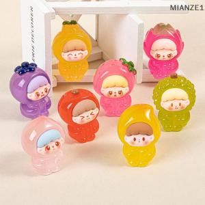 WHPHous ตุ๊กตาผลไม้น่ารักๆลายการ์ตูนตุ๊กตาผลไม้เรืองแสงกระเป๋าตาบอดตุ๊กตาเซอร์ไพรส์รูปแกะสลักขนาดเล็กจิ๋วจิ๋วภูมิทัศน์บ้านเดสก์ท็อปของตกแต่งรถ