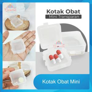 (ISI 6) TRI J - Kotak Obat Mini Transparan - Kotak Perhiasan / Kotak Obat