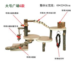 Natural Apple Wood Hamster Fitness Exercise Playground Chew Toys