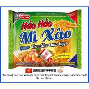 Acecook Hao Hao Mi Tom Chua Cay / Hot-Sour Shrimp Flavour (Vietnamese Instant Noodles) 虾味 (30 packs per box)