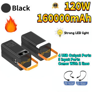 [SG STOCK]120W 160000mAh POWER BANK 7-Ports 2 lines 120W Super Fast Charging Power Bank With  Strong LED light Qc3.0 Power Bank Charger Support Camping power bank for Phone Tablet Laptop