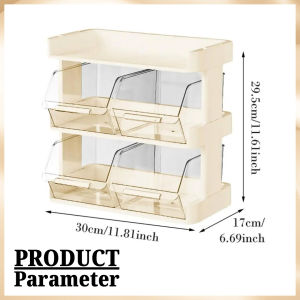 2 O 3 Tier Vertical Tea Bag Storage Shelf Rack Coffee Capsule Candy Snacks Holder Desktop Counter Organizer Box TH
