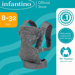INFANTINO Flip™ 4-in-1 Convertible Carrier (Classic Grey) | Baby Weight Range: 8-32 LBS