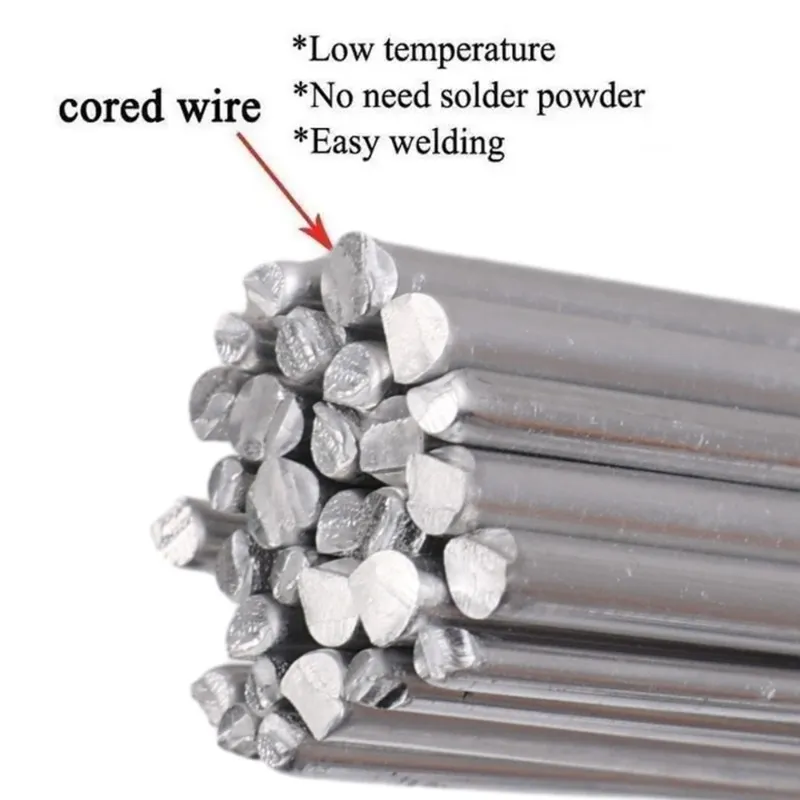 Powder Cored Aluminum Welding Rod, Low Temperature Universal Welding Rod, Low Temp Welding Rods for Aluminum, Stainless Steel & Iron, Easy Melt Repair Rods, No Flux Needed