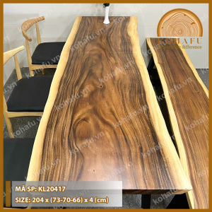 [Xả kho] Bàn cà phê gỗ me tây nguyên tấm bàn cà phê dạng tự nhiên dài 2m | KOHAFU