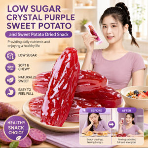 Purple Sweet Potato Dried Snack Soft Chewy Low Sugar Individually Wrapped Healthy Dietary Treat Dried Purple Sweet Potato Strips