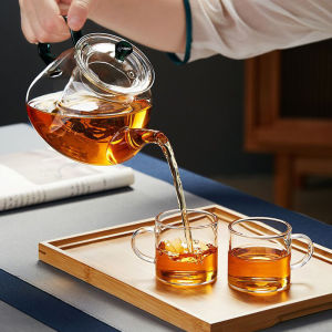 Clear Glass Teapot with Removable Glass Infuser and Lid Loose Leaf Tea Stovetop Microwave & Dishwasher Safe Tea Maker
