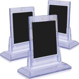 Kirilgu High Clarities Card Protectors With Display Base Anime Collectible Display Stand Holders For Game And Anime Memorabilia 4P7H5