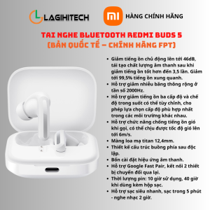 Tai nghe Redmi Buds 4 Lite /Buds 4 Acitve / Buds 5 ( Đen / Trắng ) Bản Quốc Tế Bảo hành 1 năm - Hàng Chính hãng FPT