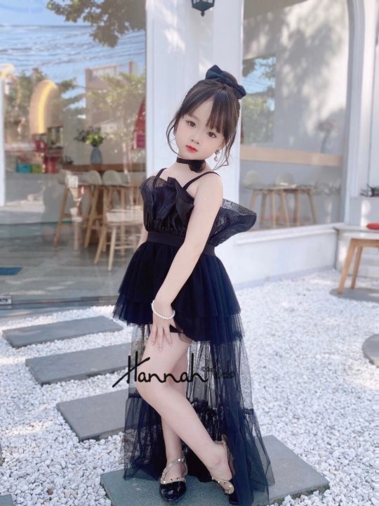 Quần áo bé gái: Chân váy voan xòe cho nàng công chúa nhỏ từ 9kg đến 11kg  màu đen sọc nhủ
