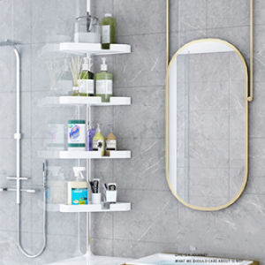 biubiubeng ชั้นวางของสแตนเลส แบบเข้ามุม ตั้งพื้นถึงเพดาน