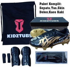 KIDZTUBS Sepatu Bola Anak Paket Komplit Sepatu Bola Tas Skin Deker Kaos Kaki Usia 6-10 Tahun Size 28 29 30 31 32 33 34 35 36 37 KDZ0927010525