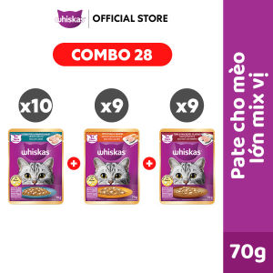 [MỚI] WHISKAS Pate Nhiều Cá Cho Mèo Lớn 70g – 28 gói