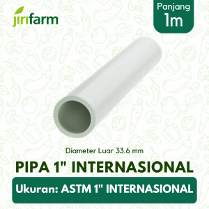 Jirifarm Hidroponik Pipa Paralon Tebal 3.5mm Diameter Dalam 1 inch Panjang 1 meter