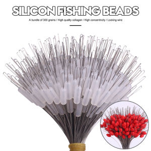 Calistouk 300pcs/Pack Silicon Fishing Line Space Bean Stoppers Cylinder Oval Float Sinker Stops Fishing Gear Lures Beads