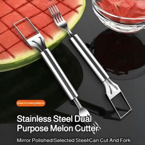 💕Quickly Cut Watermelon💕Stainless Steel Watermelon Cutter Multifunctional Quick Watermelon and Cantaloupe Dicer