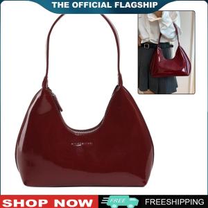 [VICKING6]Fashionable Women Shoulder Bag with Patent Leather Surface Spacious Crossbody Bag for Shopping and Travel