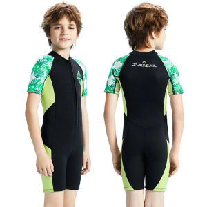 Keep Warm Cold-proof Surfing Snorkeling Childrens Short Sleeve Wetsuit Thickened 2.5MM Swimsuit for Kids