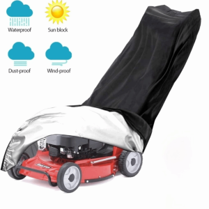 OURTOUR 210D Polyester Oxford Lawn Mower Cover Rain Tear-Resistant Drawstring Closure Push Lawn Mower Cover High Quality Dust Proof Outdoor Protection Cover Outdoor Storage