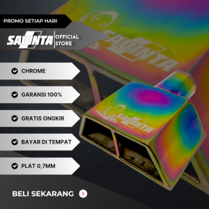 Savinta Kanlpot Suos Trapesium Pelangi Chrome Mobil Bensin Solar Kenalpot Sos Spok