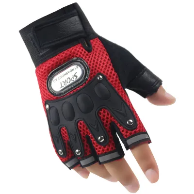 ถุงมือมอเตอร์ไซค์ สีดำ ถุงมือครึ่งนิ้ว กันลื่น Motorcycle Riding Gloves