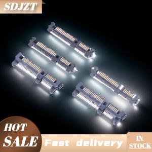SDJZT 5pcs SATA Interface Socket SSD Solid State Drive Seat 7+15P 22PIN Male Connector Seat Sinking Plate Patch Type Connector Port