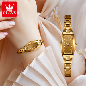 OLEVS Luxury Tungsten Steel Strap Lady Watch Fashion Square Water Proof Watch