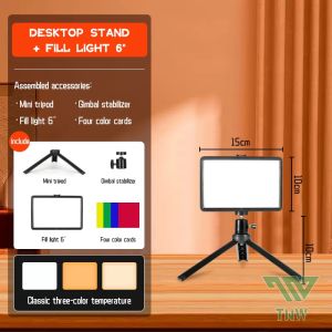 100% ASLITNW 6 8 LED Fill Light Video Lighting Studio with Filters Desktop Tripod Photography Light Dimmable for Live Stream